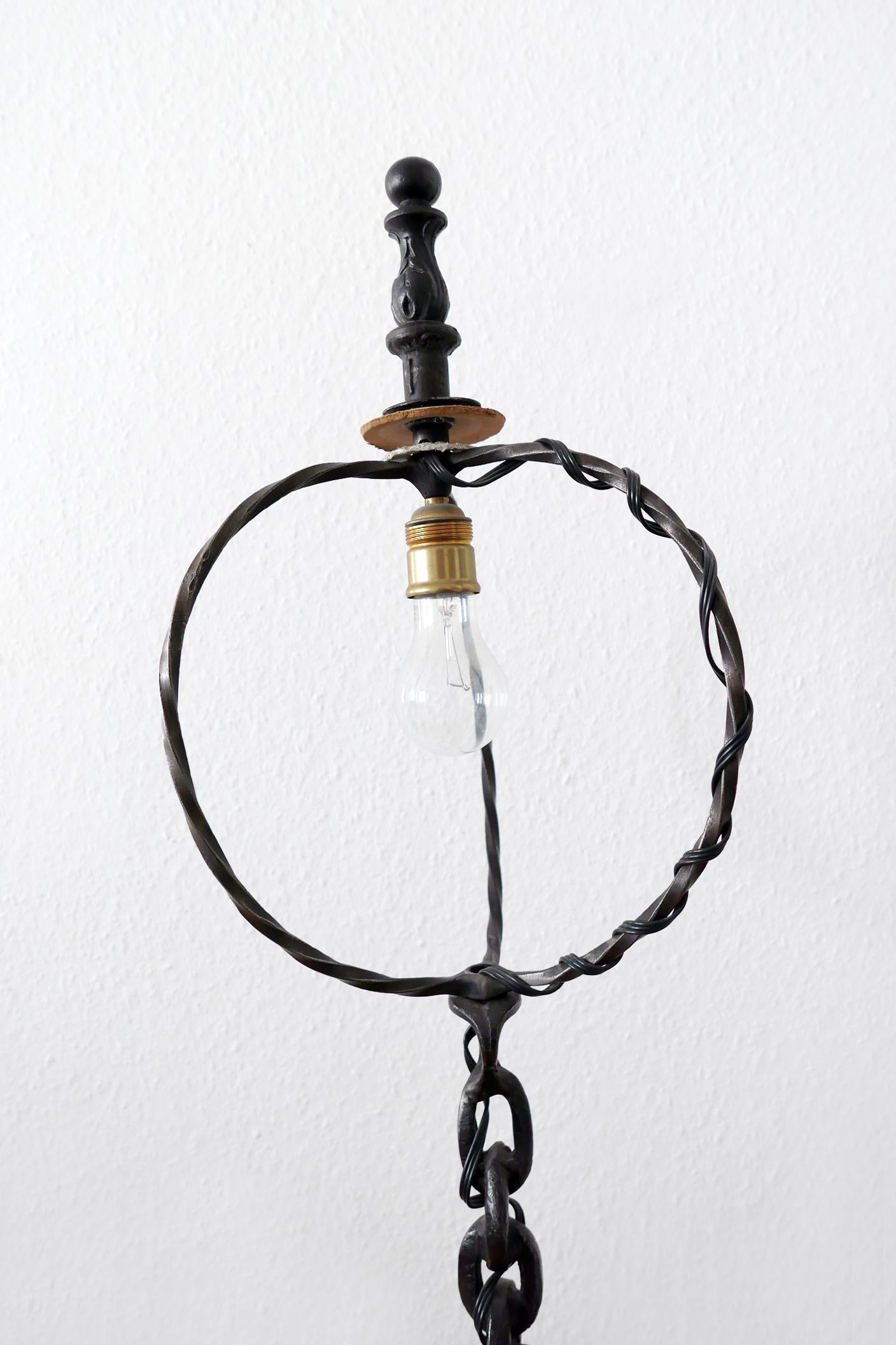 Mid-Century Modern Franz West Style Wrought Iron Chain Floor Lamp 1960s, Germany For Sale 10