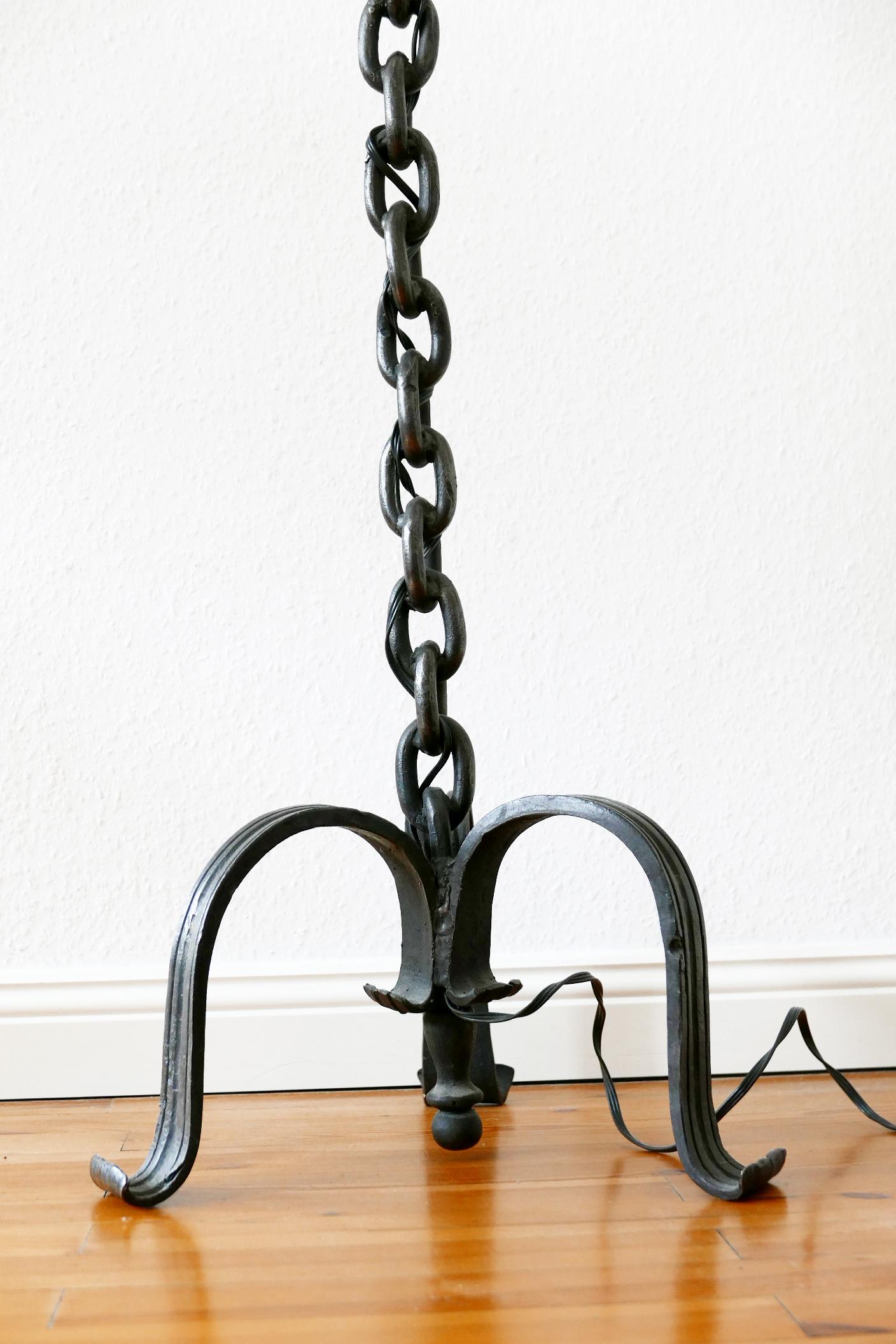 Mid-Century Modern Franz West Style Wrought Iron Chain Floor Lamp 1960s, Germany For Sale 14