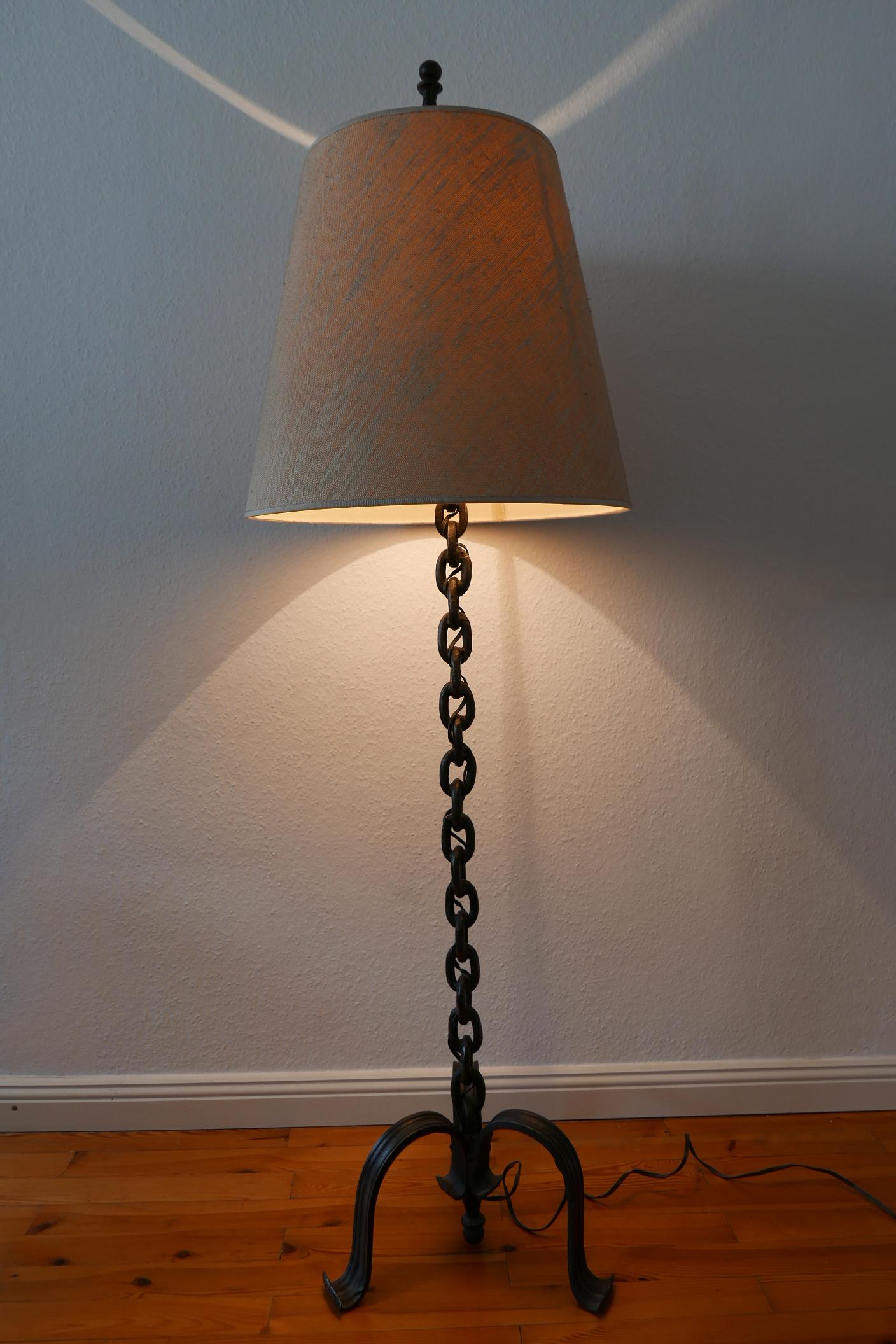 Mid-20th Century Mid-Century Modern Franz West Style Wrought Iron Chain Floor Lamp 1960s, Germany For Sale