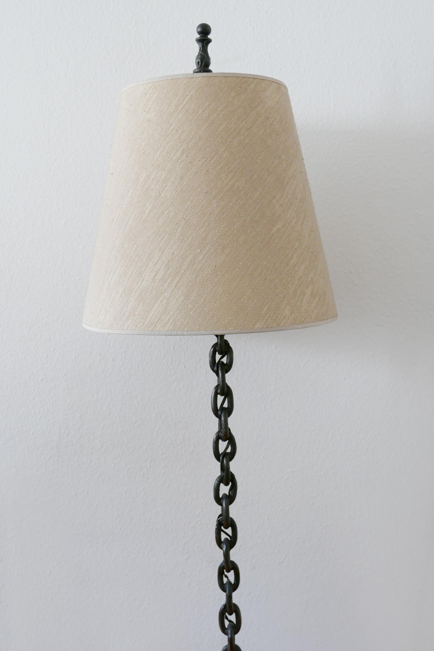 Mid-Century Modern Franz West Stil Schmiedeeisen Kette Stehlampe 1960er Jahre, Deutschland (Jute) im Angebot