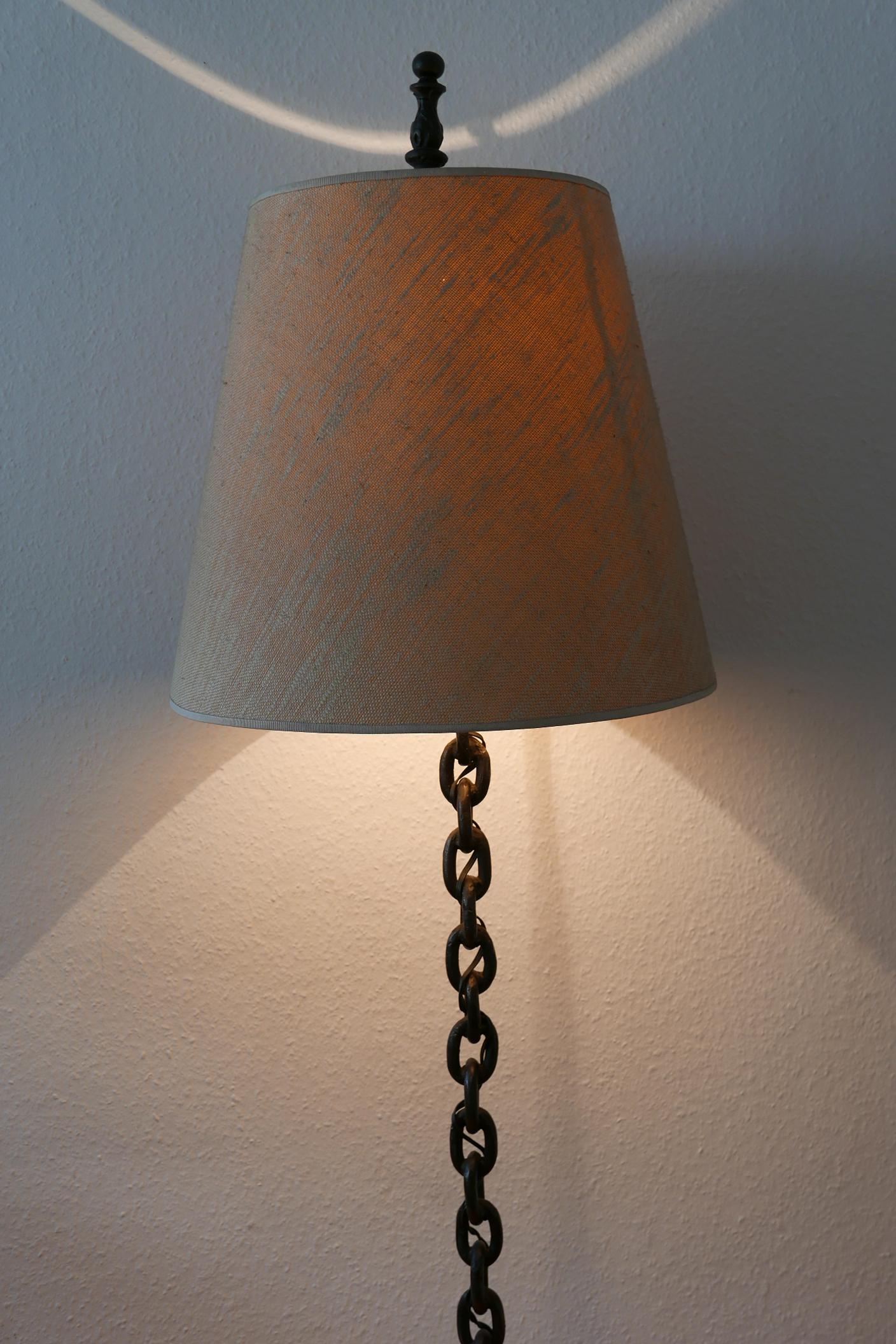 Mid-Century Modern Franz West Style Wrought Iron Chain Floor Lamp 1960s, Germany For Sale 2