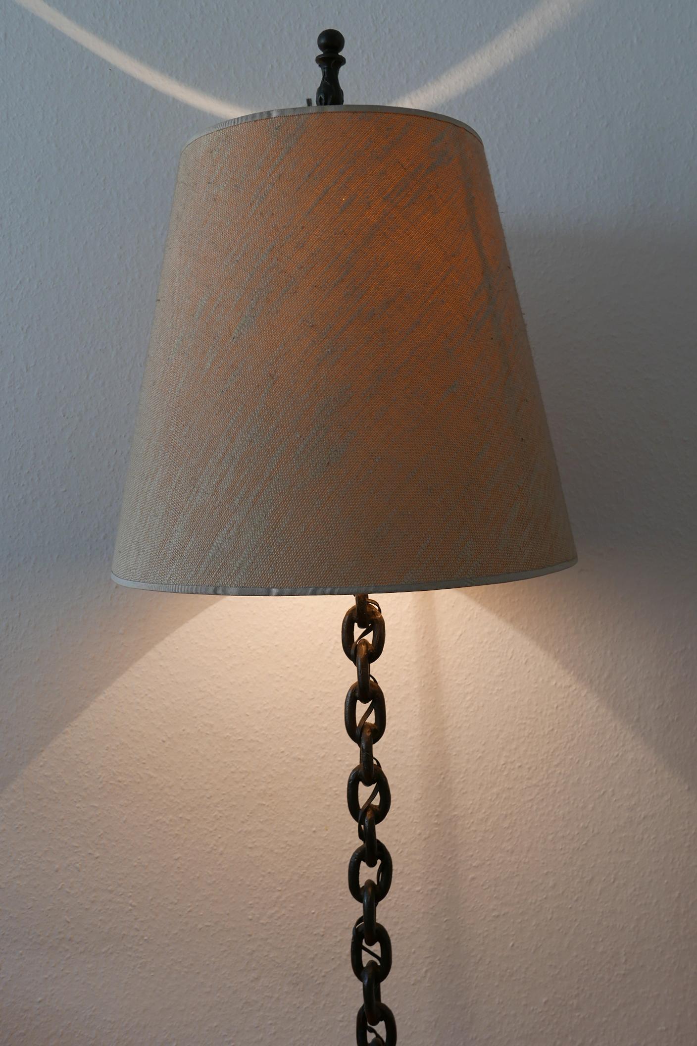 Mid-Century Modern Franz West Style Wrought Iron Chain Floor Lamp 1960s, Germany For Sale 3