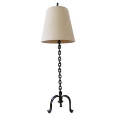 Vintage Mid-Century Modern Franz West Style Wrought Iron Chain Floor Lamp 1960s, Germany