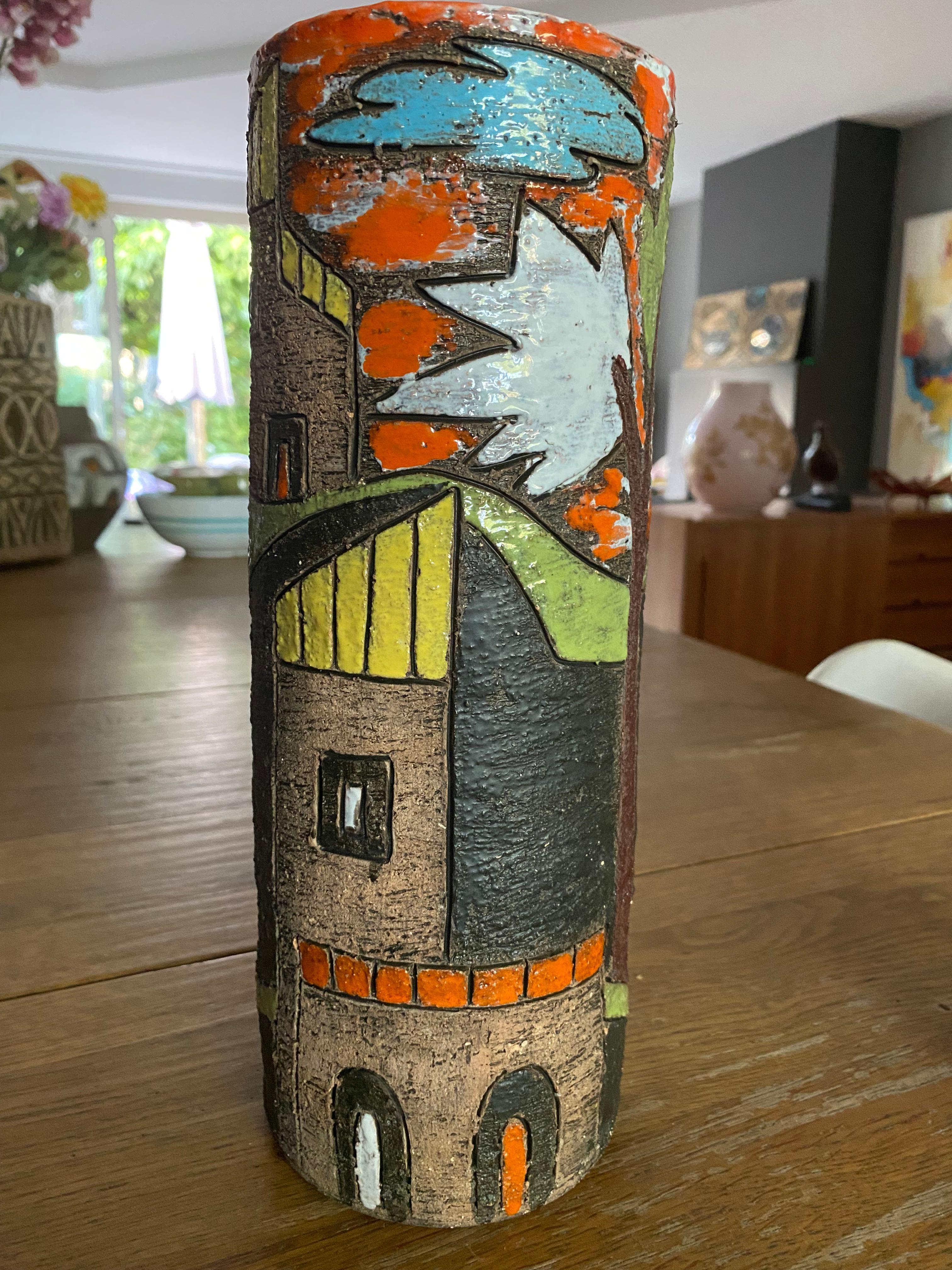 Hand-Carved Mid-Century Modern Fratelli Fanciullacci Italy Vase For Sale