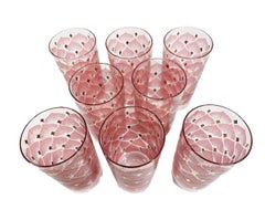 Mid-Century Modern, Fred Press Highball Glasses in the "Lotus" Pattern