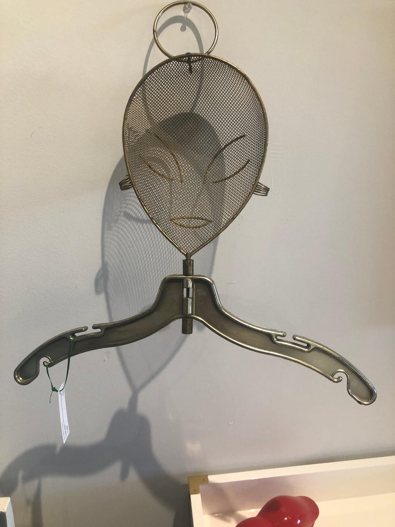 Frederic Weinberg Bronze / Gold Painted Metal Mannequin Head on Hanger