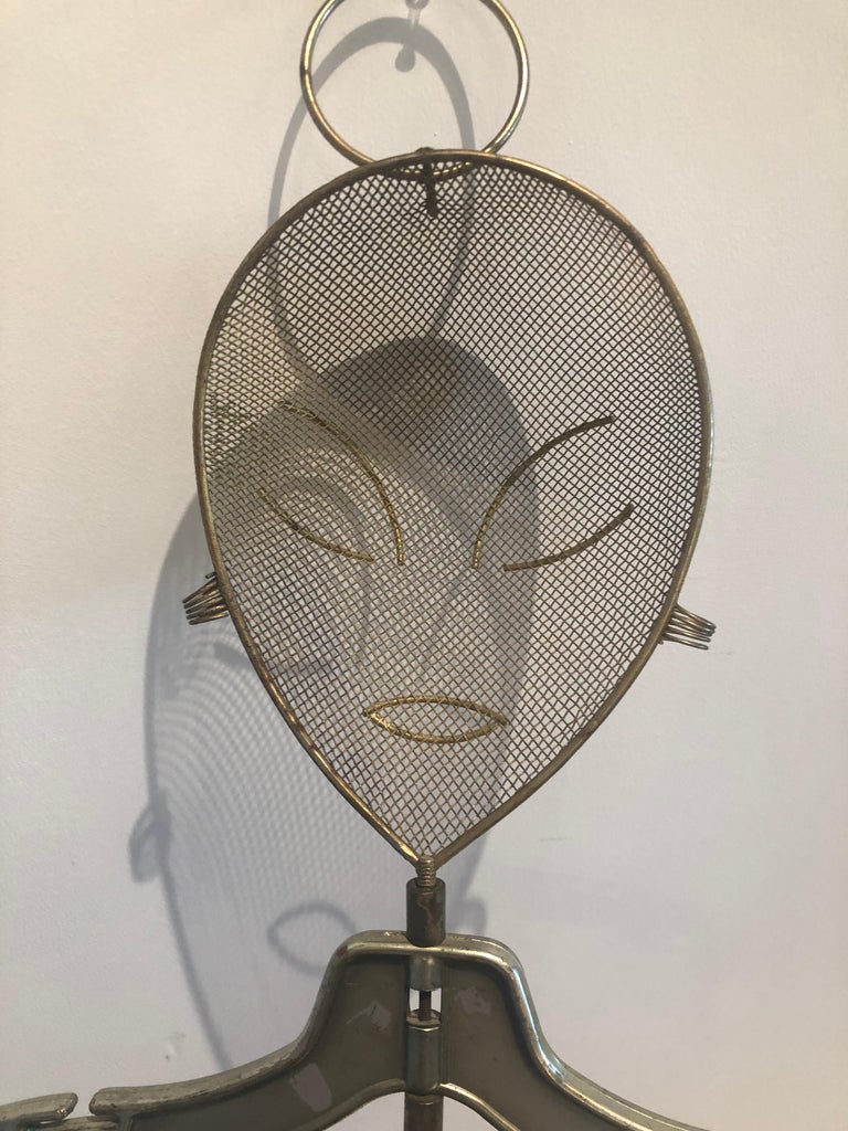 Frederic Weinberg Bronze / Gold Painted Metal Mannequin Head on Hanger