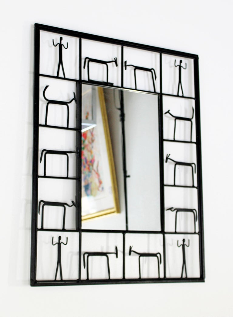 MidCentury Modern Frederick Weinberg Iron Animal Figure Motif Wall