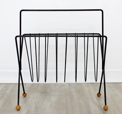 Mid-Century Modern Frederick Weinberg Iron Magazine Rack, 1950s
