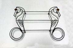 Mid-Century Modern Frederick Weinberg Metal Wall art Sculpture Seahorses