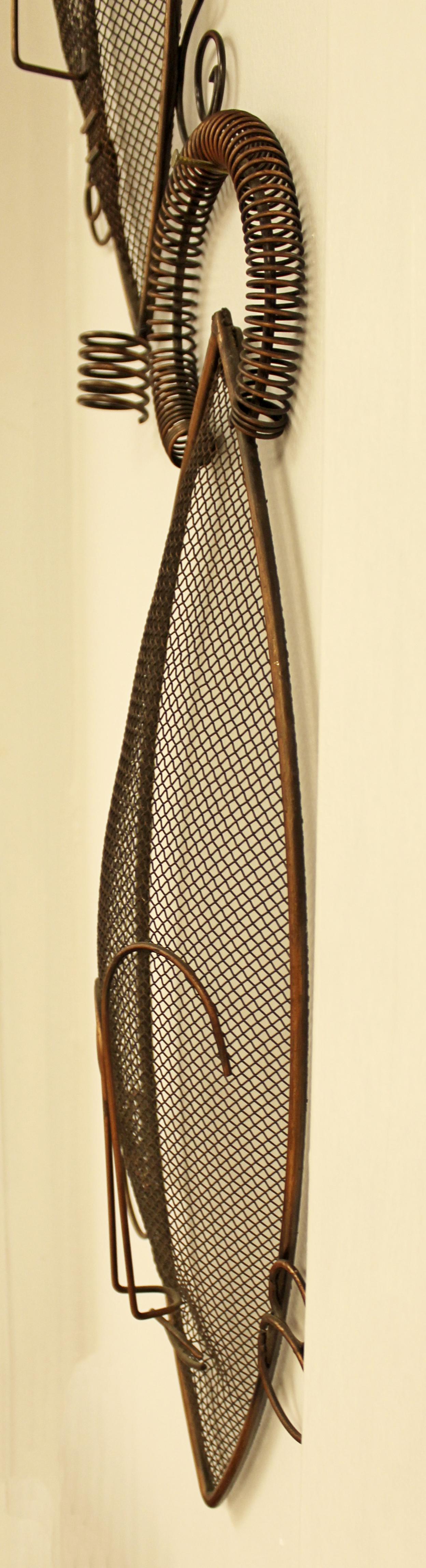 Mid-20th Century Mid-Century Modern Frederick Weinberg Pair of Rare Wire Mask Sculptures, 1950s