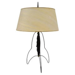 Moderne Tischlampe aus Eisen mit figürlichem Büstenkopf im Frederick Weinberg-Stil, Mitte des Jahrhunderts