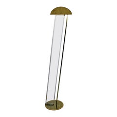 Retro Mid-Century Modern Fredrick Ramond Hollywood Regency Lucite Brass Floor Lamp