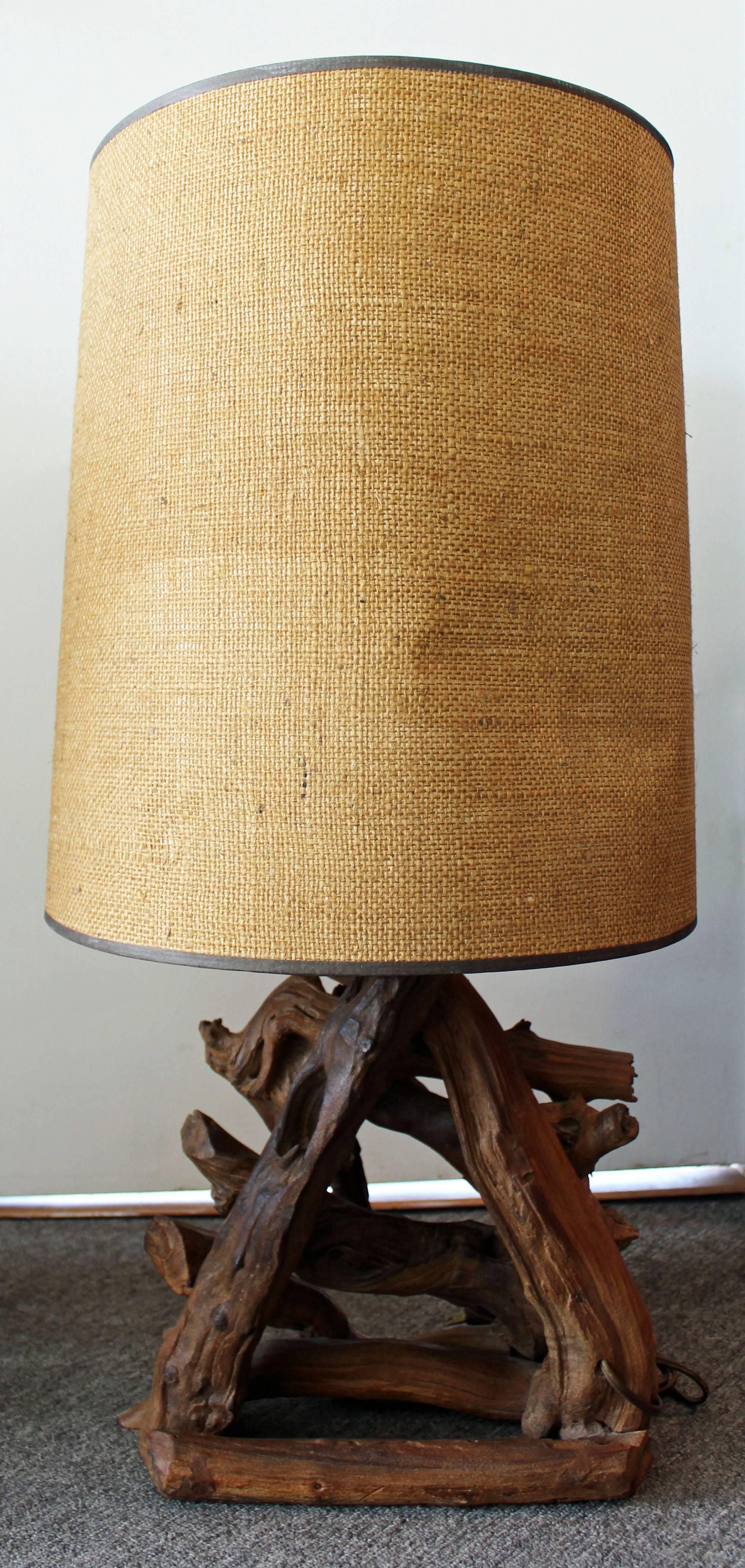 Unknown Mid-Century Modern Free-Form Driftwood Table Lamp