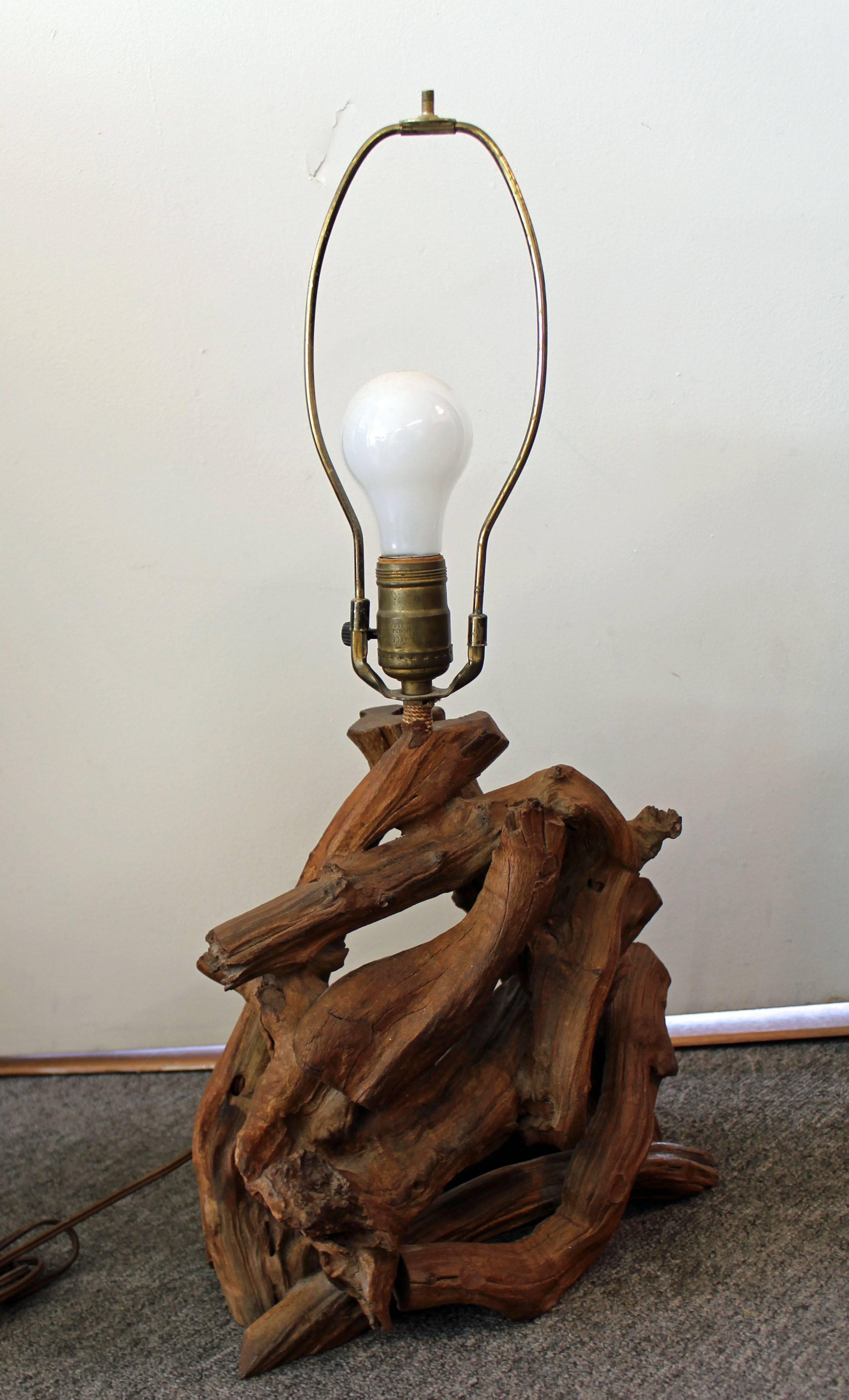 Mid-Century Modern Free-Form Driftwood Table Lamp 1