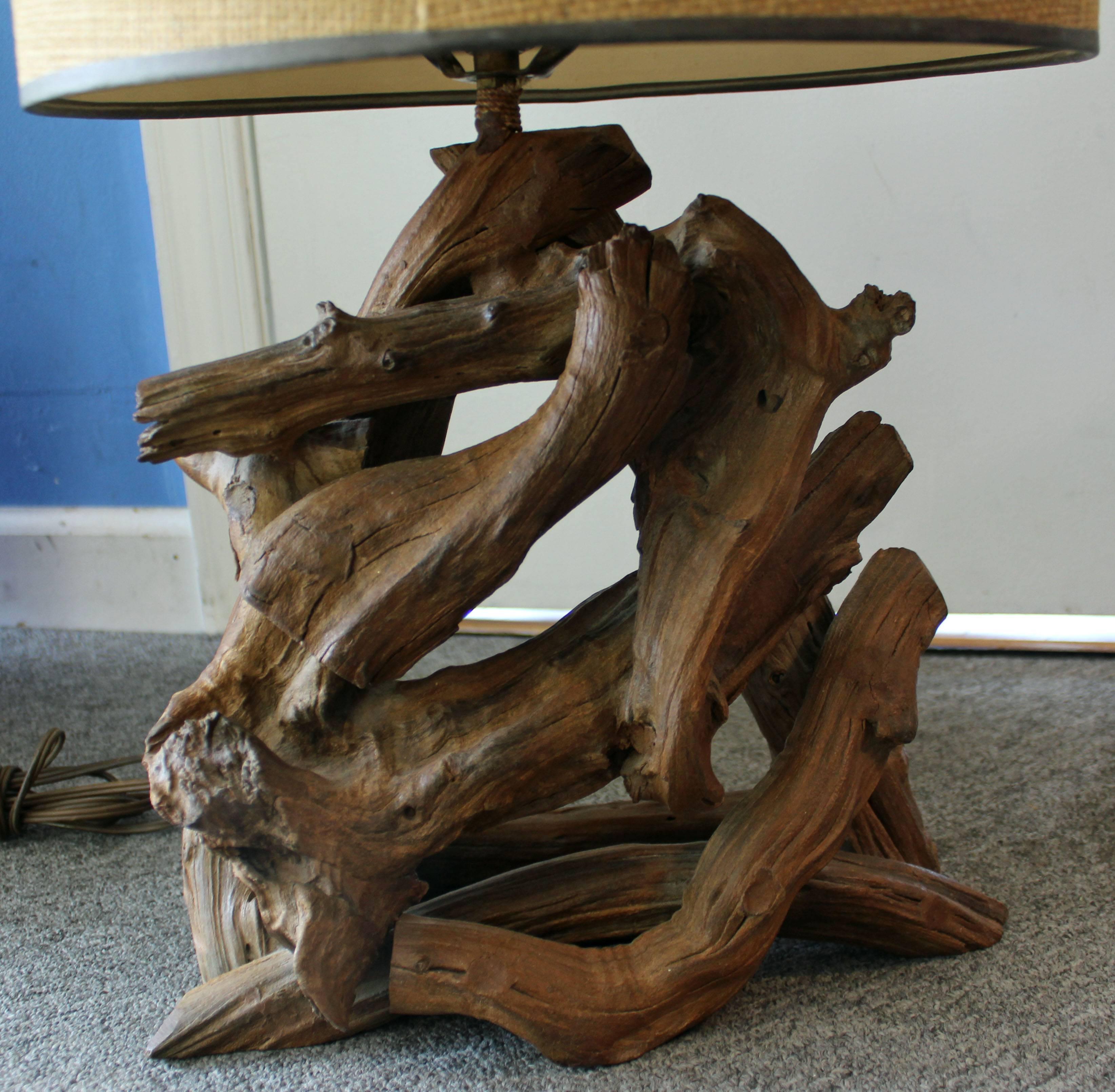 Mid-Century Modern Free-Form Driftwood Table Lamp 2