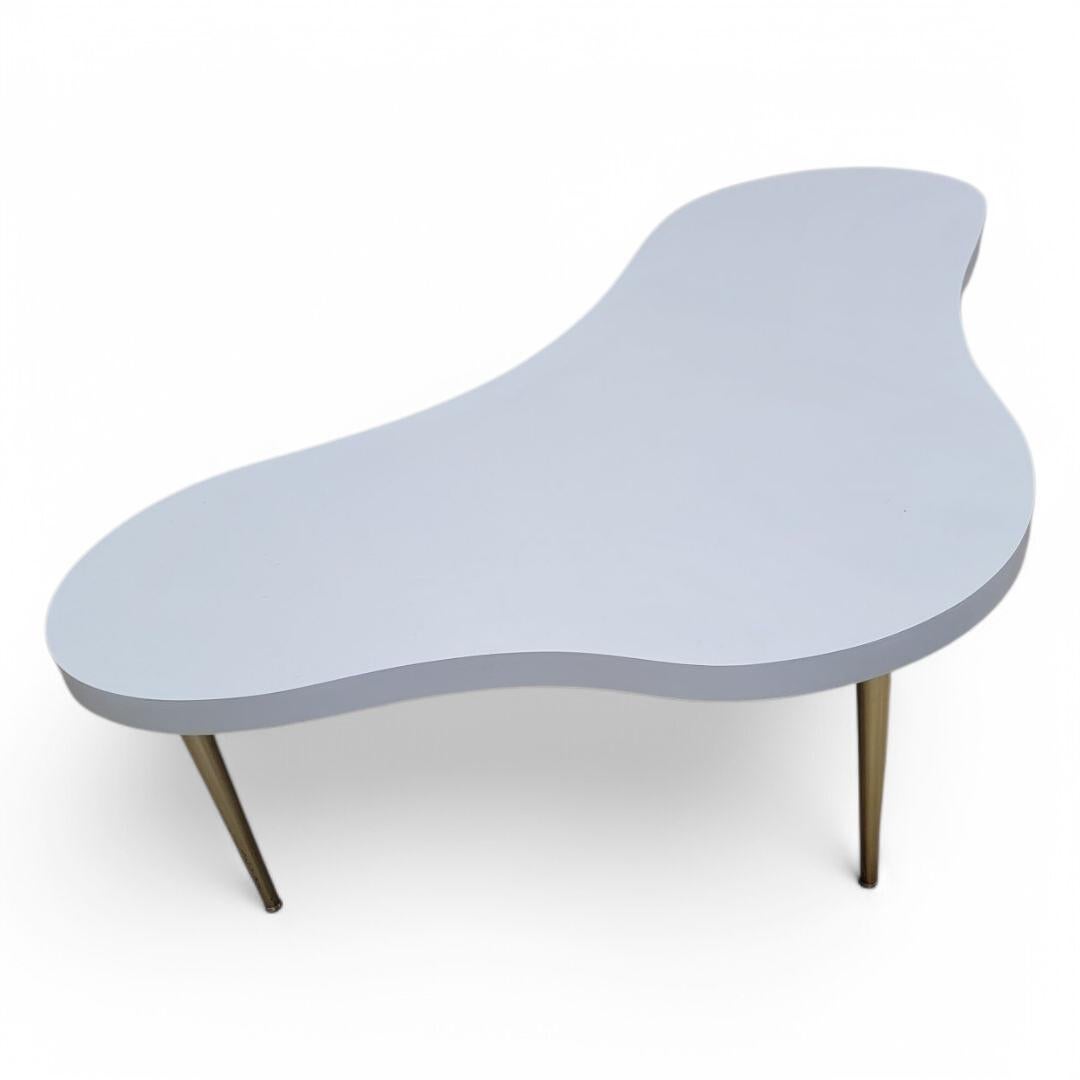 20th Century Mid Century Modern Free Form T.H. Robsjohn-Gibbings Brass Leg Cloud Coffee Table For Sale