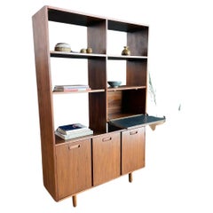 Mid-Century Modern Free-Standing Walnut Bookshelf