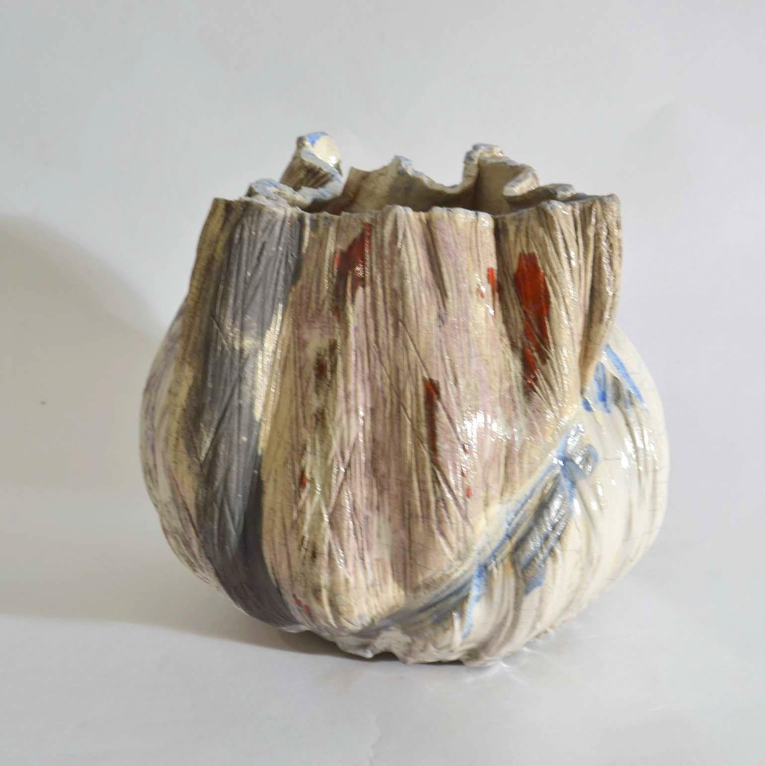 Néerlandais Vase en poterie d'atelier néerlandaise moderne du milieu du siècle dernier en vente