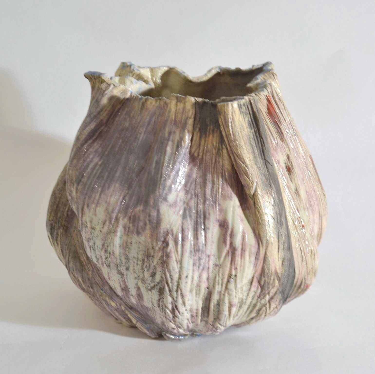 Fait main Vase en poterie d'atelier néerlandaise moderne du milieu du siècle dernier en vente