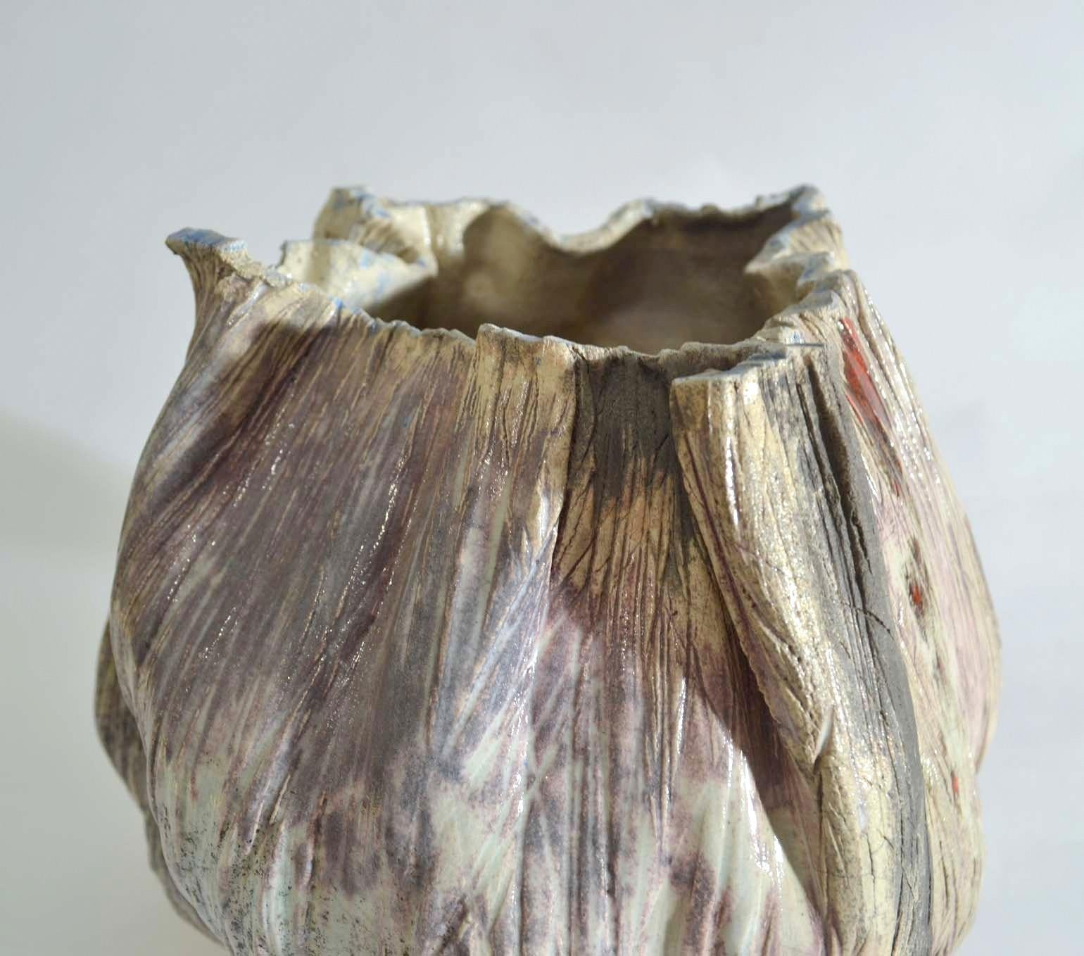 Fin du 20e siècle Vase en poterie d'atelier néerlandaise moderne du milieu du siècle dernier en vente