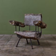 Mid-Century Modern Freeform Wood Lounge Chair by Sabena, Iron Frame