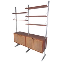 mid century freestanding wall unit Mid-Century Modern Freestanding Modular Wall Unit