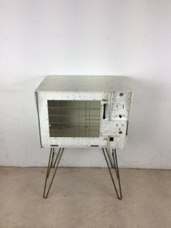 Mid Century Modern Freestanding Newspaper Vending Machine with Hairpin Legs