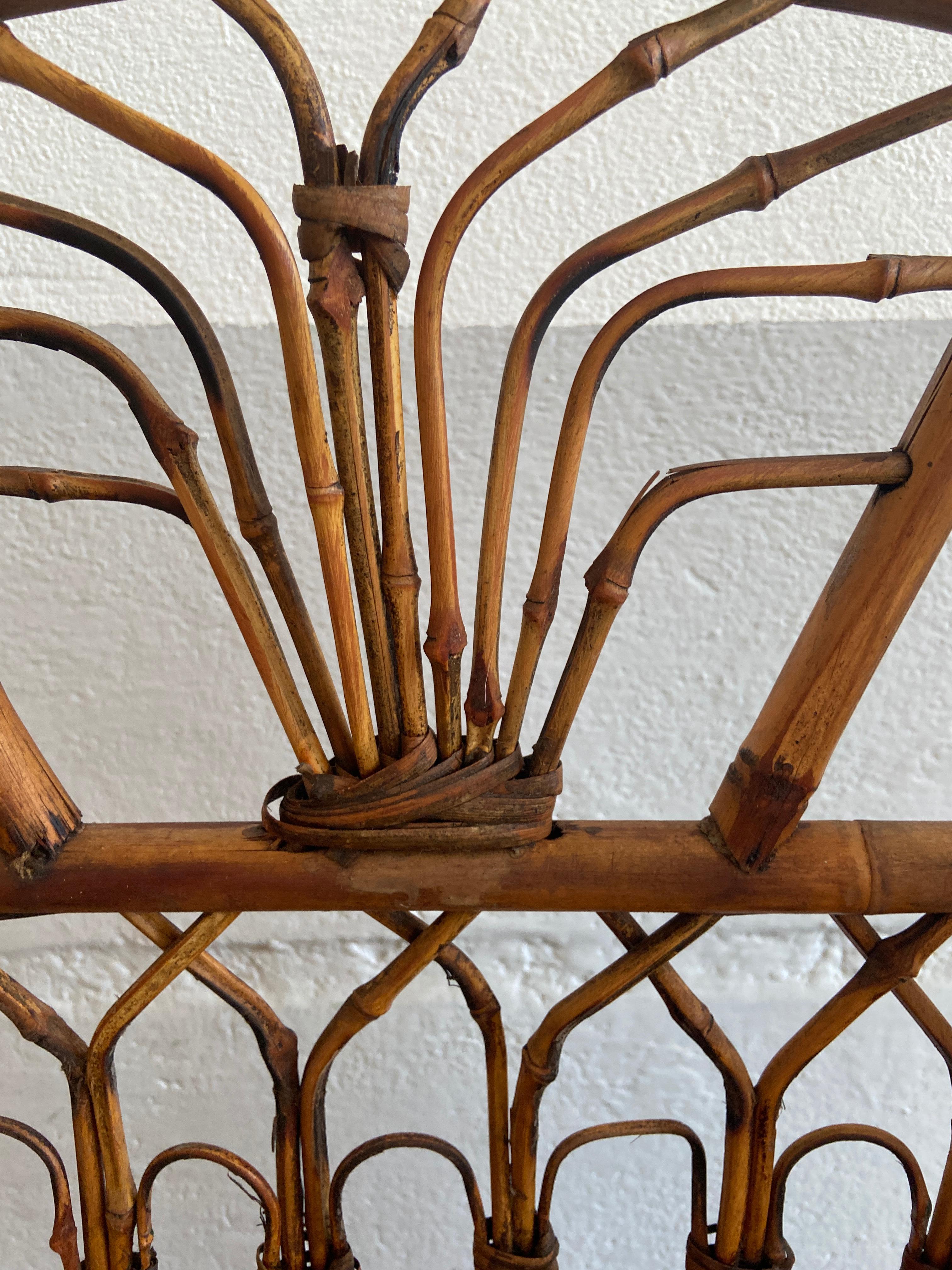 Mid-Century Modern French Bamboo and Rattan Folding Étagère, 1960s For Sale 5