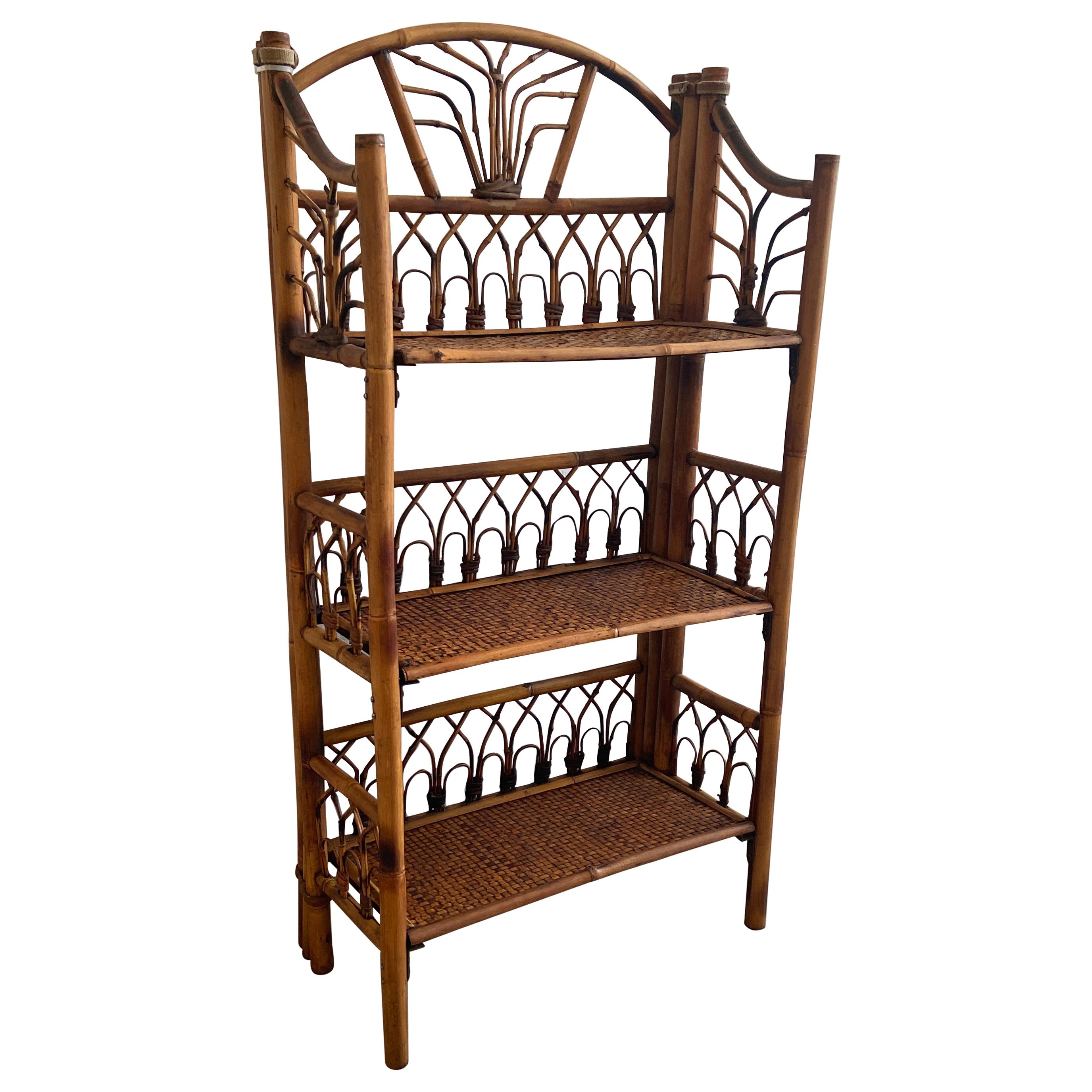 French MidCentury Modern Brass and Glass Etagere, circa 1960s at 1stDibs