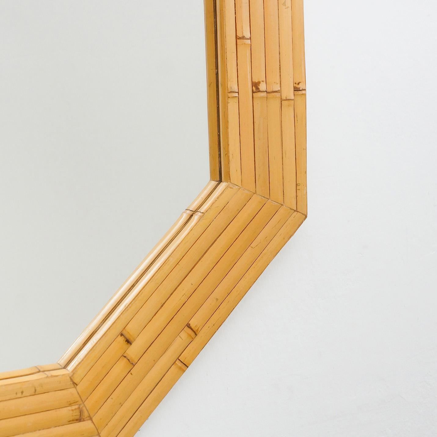 Mid-20th Century Mid-Century Modern French Bamboo Mirror, circa 1960 