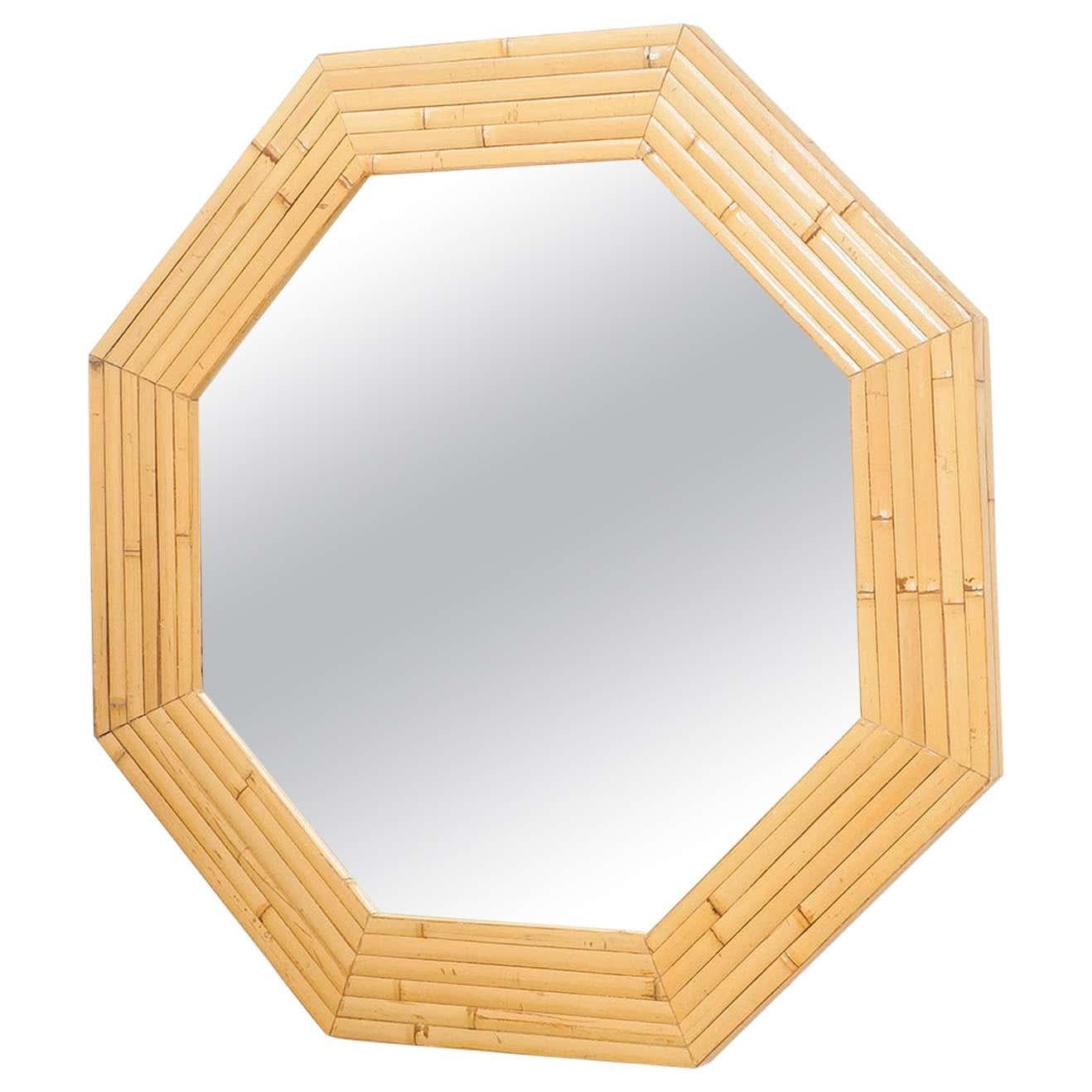Mid-Century Modern French Bamboo Mirror, circa 1960 5