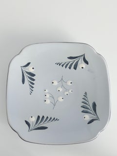 Mid-Century Modern French Blue Plate by Eva Jancke-Björk for Bo Fajans, Sweden