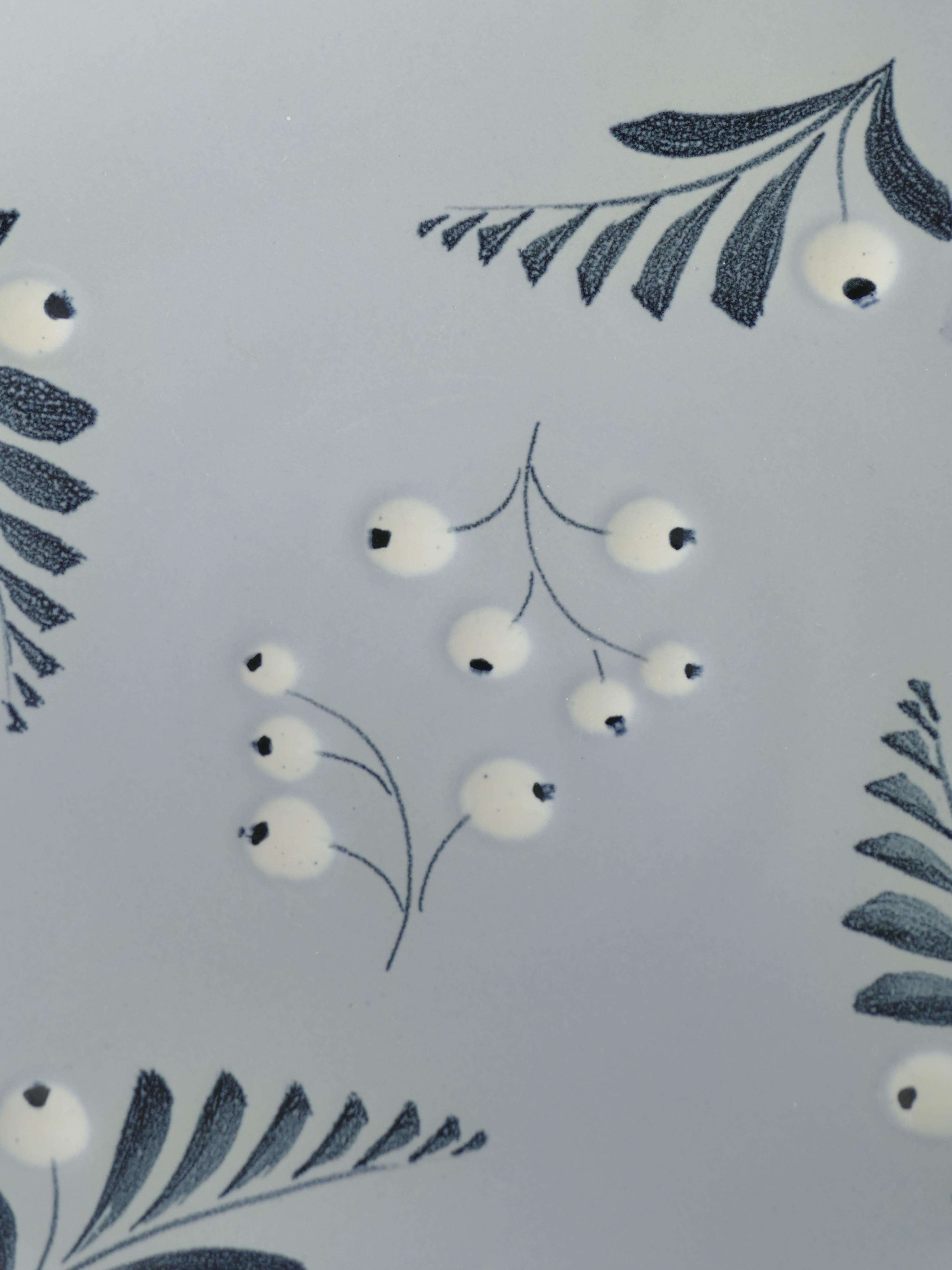 Swedish Mid-Century Modern French Blue Plate by Eva Jancke-Björk for Bo Fajans, Sweden For Sale