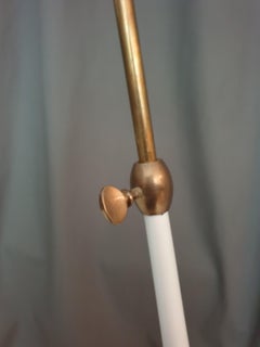 Mid-Century Modern, French Brass and Lacquered Aluminium Floor Lamp