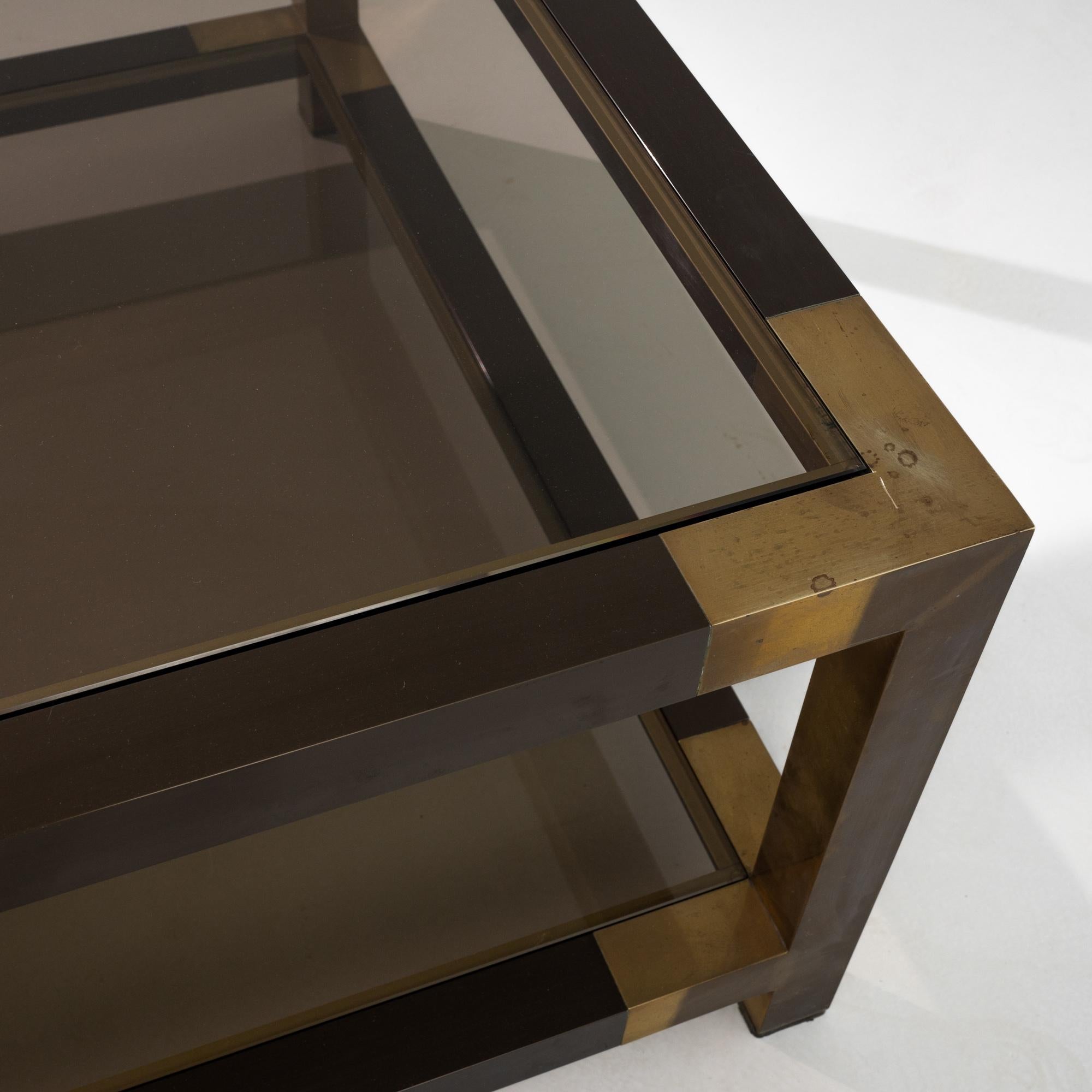 Late 20th Century Mid-Century Modern French Brass Coffee Table