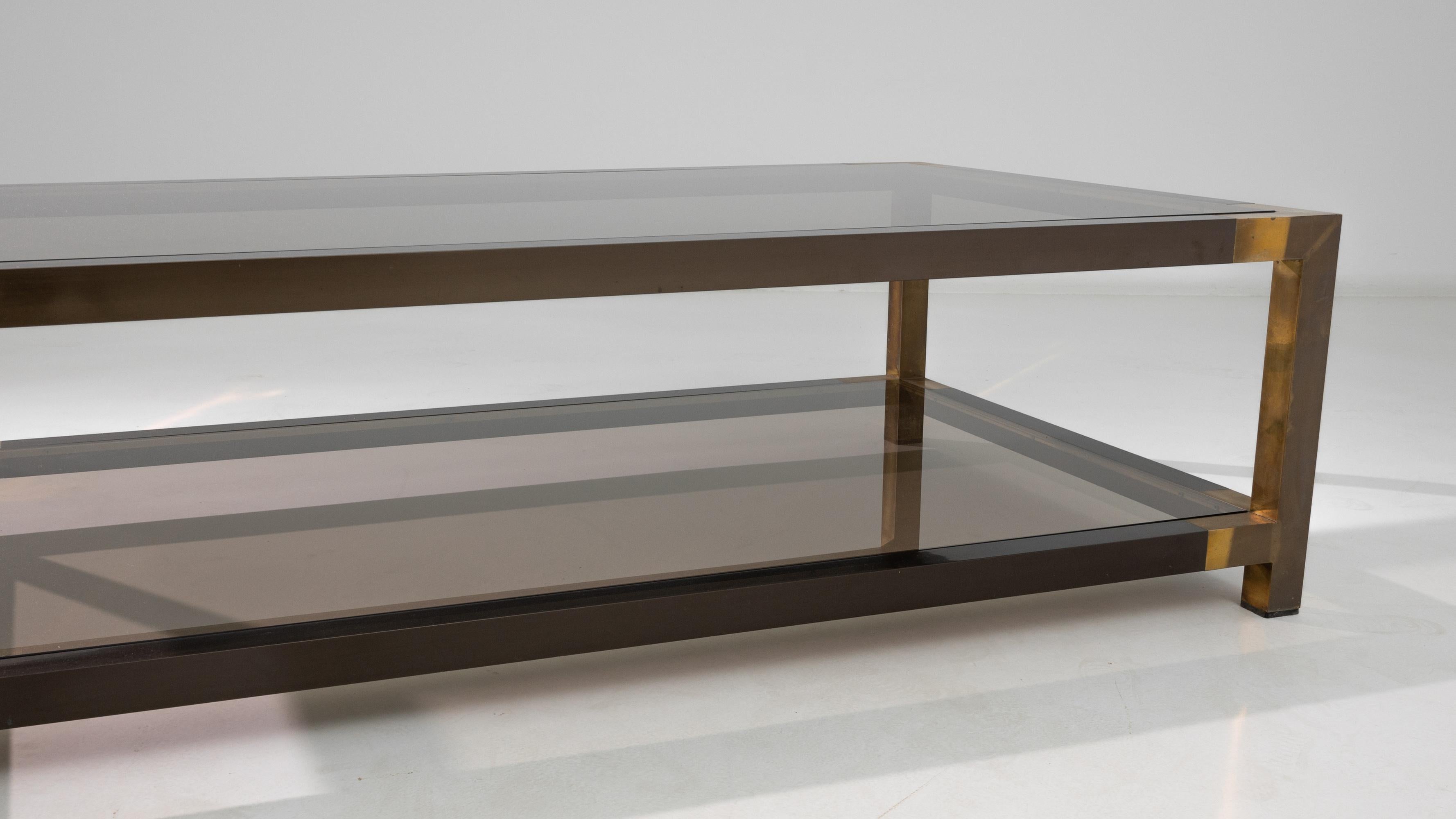 Mid-Century Modern French Brass Coffee Table 1