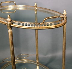 Mid-Century Modern French Brass and Glass Bar Cart, the 1950s