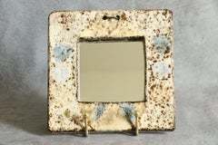 Mid-Century Modern French Ceramic mirror by Thiry, 1960s - Era Ruelland