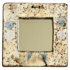 Mid-Century Modern French Ceramic mirror by Thiry, 1960s - Era Ruelland