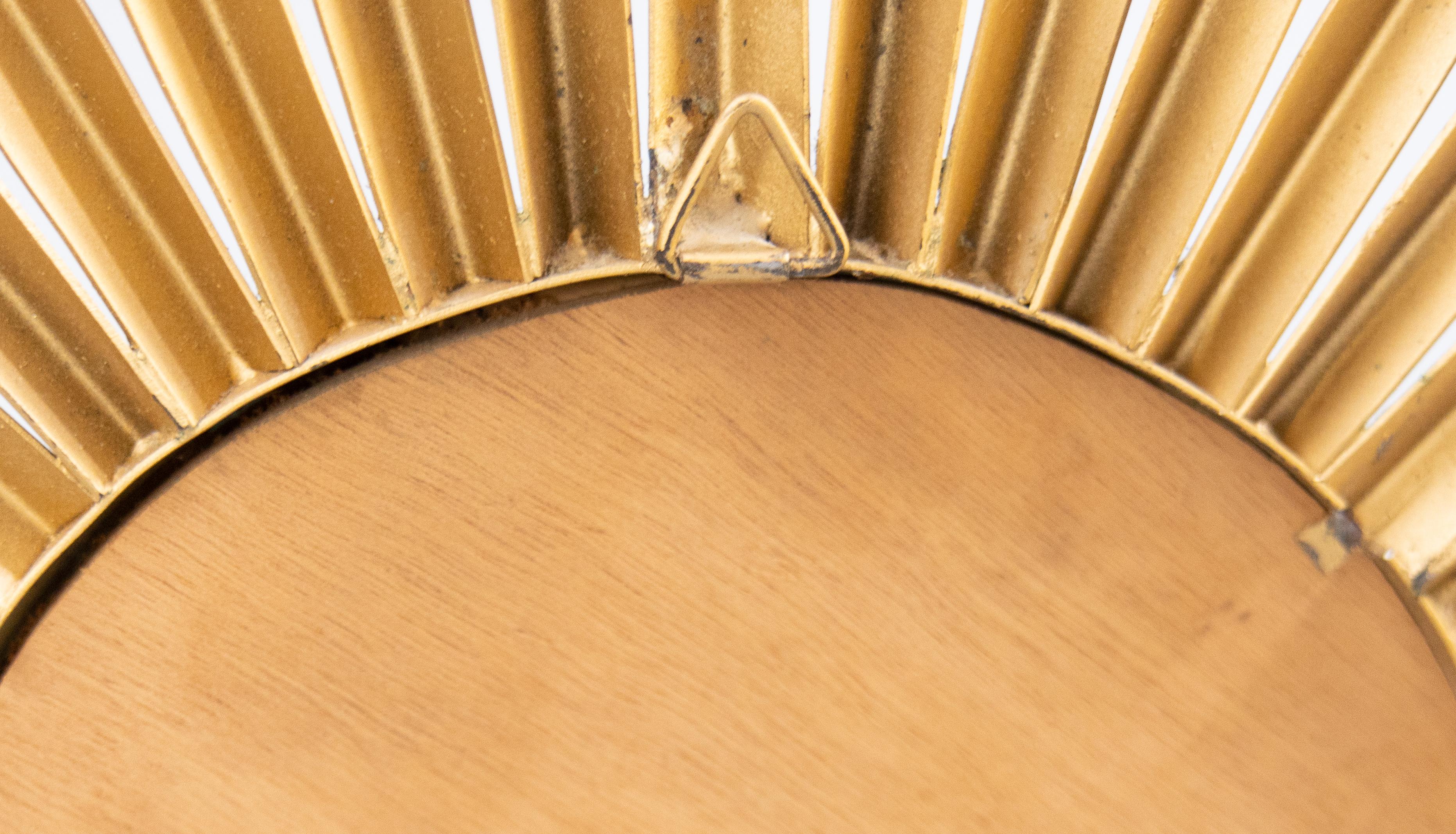Mid-Century Modern French Chaty Vallauris Style Vergoldet Sunburst Konvexer Spiegel im Zustand „Gut“ im Angebot in Pearland, TX