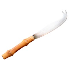 Mid-Century Modern French Cheese Knife with Bamboo Handle, 1950s