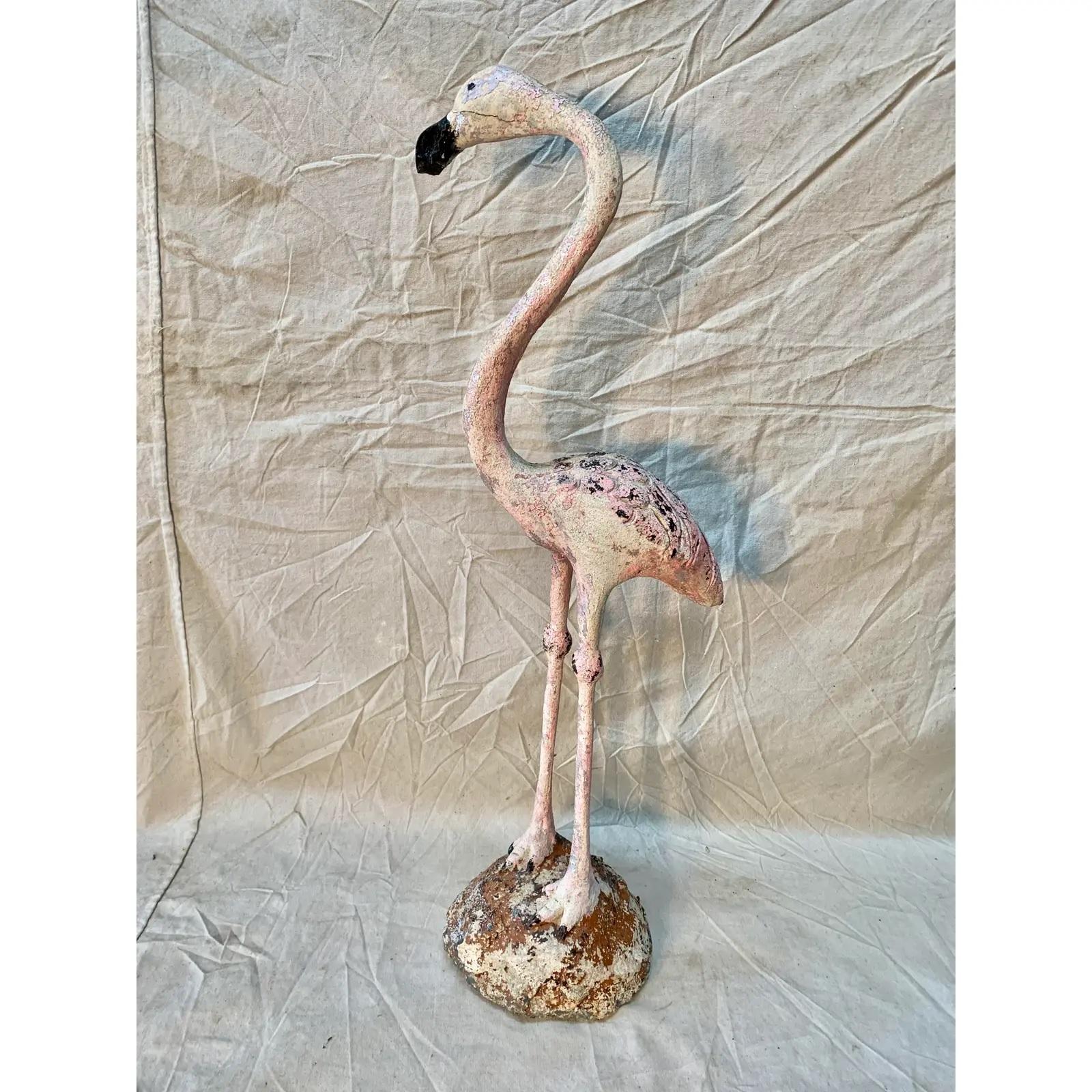 Mid-Century Modern French Concrete Flamingo Garden Ornament 4