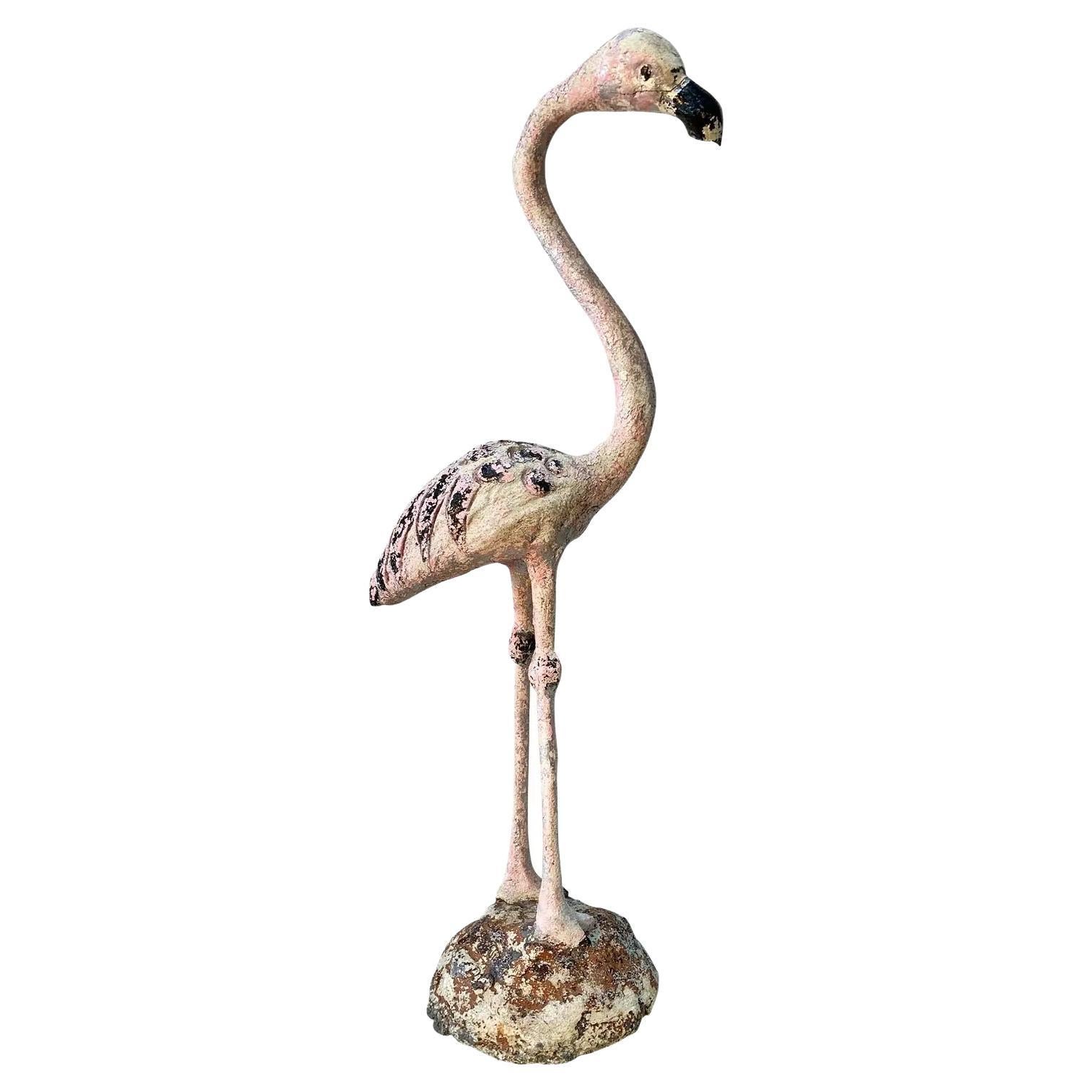 Mid-Century Modern French Concrete Flamingo Garden Ornament