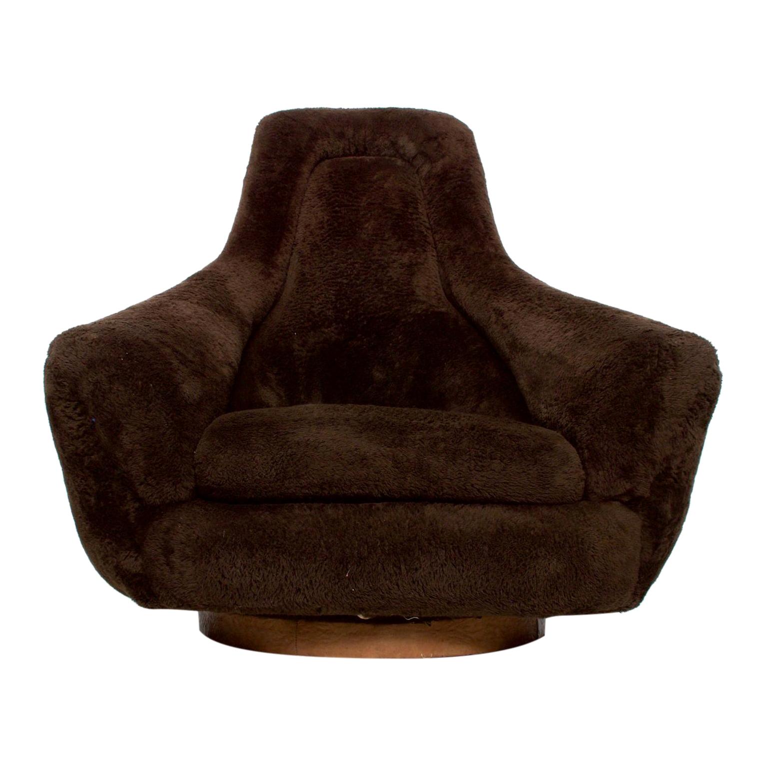 Mid-Century Modern French Decorateur Plush Papa Bear Lounge Chair