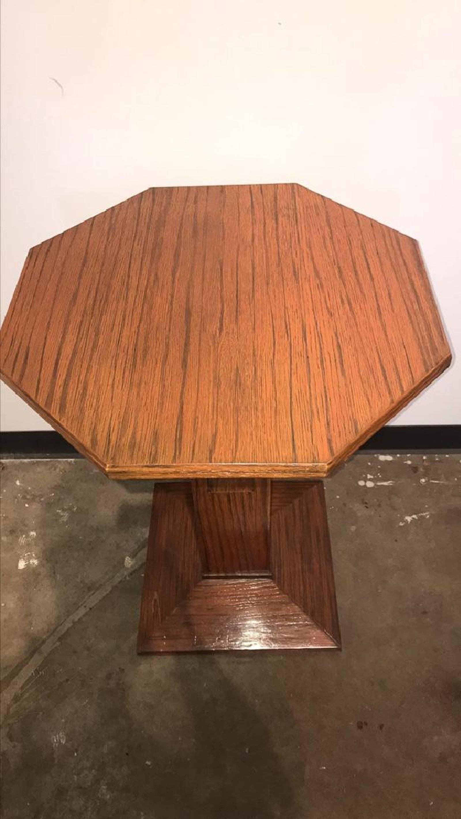 Stained Mid-Century Modern French Exotic Oak Table