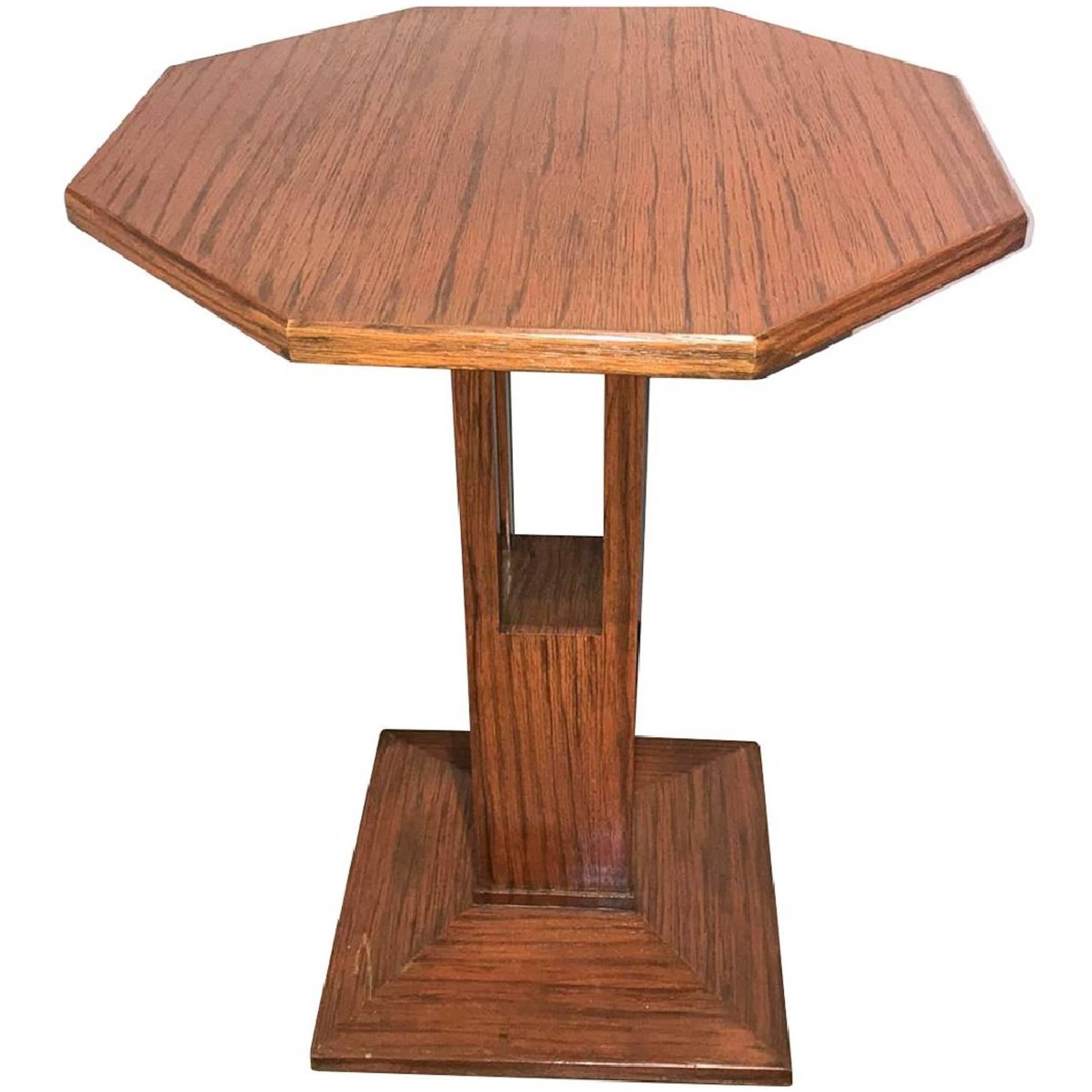 Mid-Century Modern French Exotic Oak Table