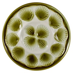 Mid-Century Modern French Faïence Orchies Moulin de Loupes Master Oyster Platter