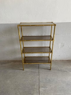 Mid-Century Modern French Faux Bamboo Brass Étagère by Maison Baguès, 1960s