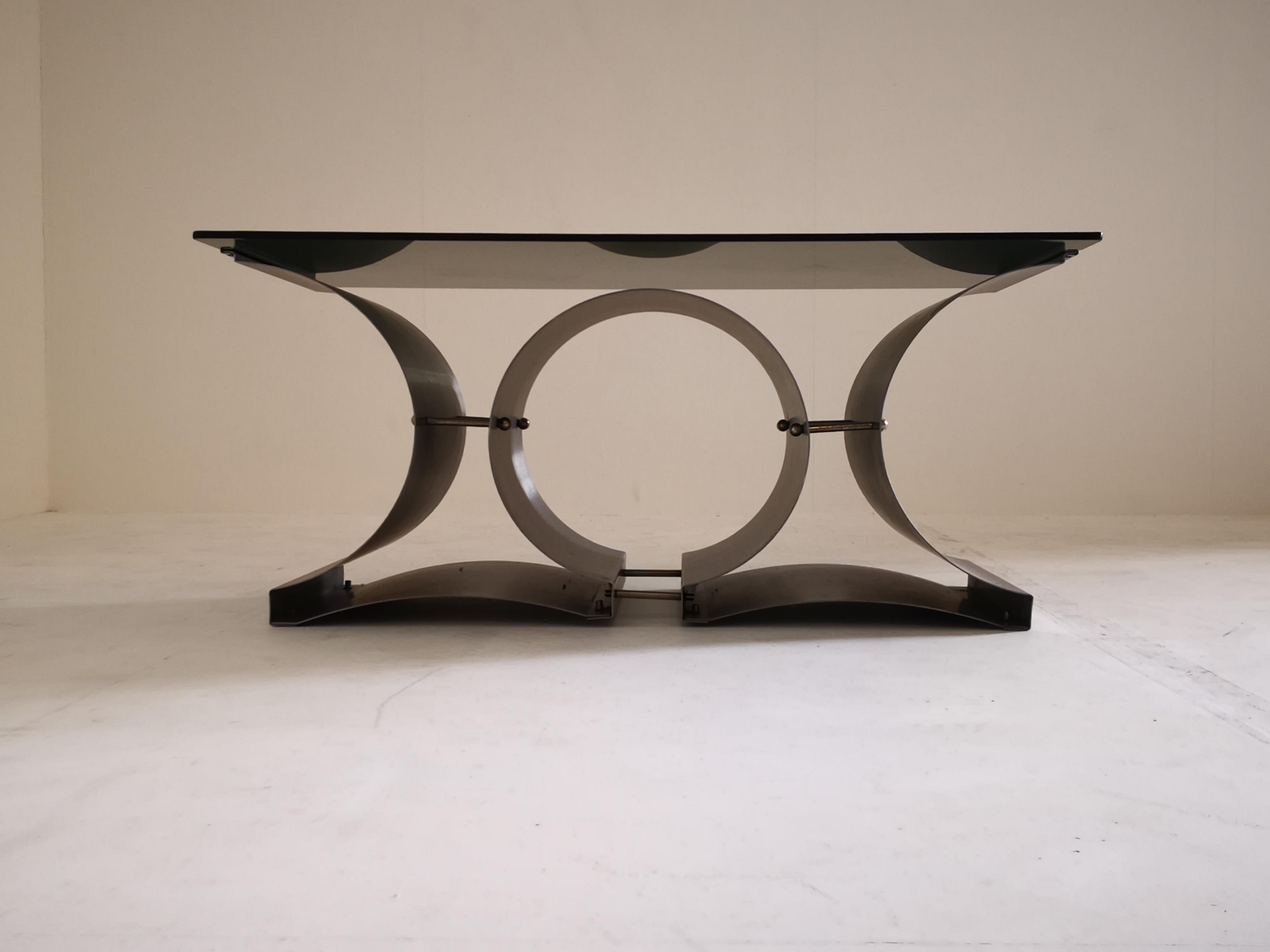 Late 20th Century Mid-Century Modern French Frqancois Monnet Coffee Table, 1970s